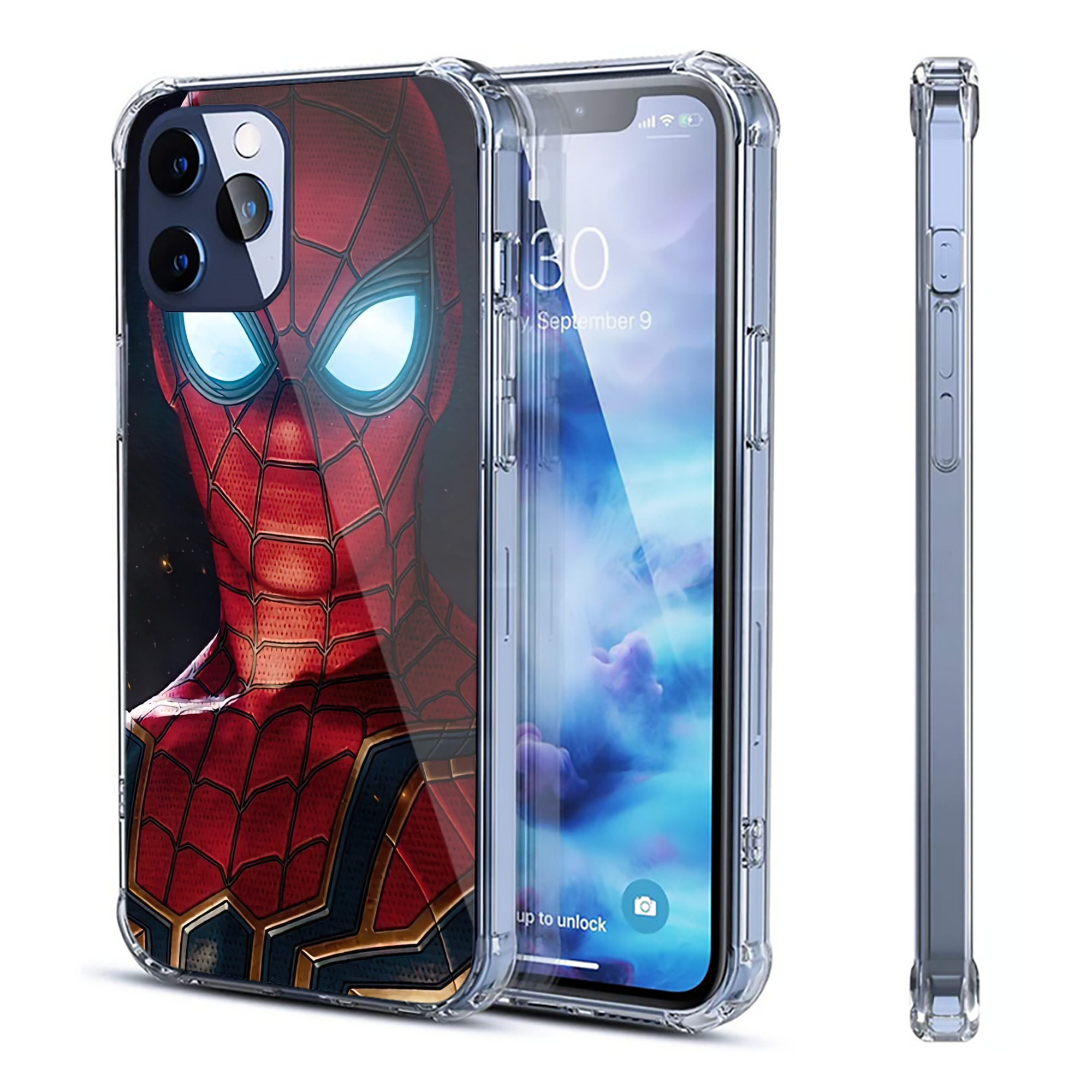 （画像用） Spider Man スパイダーマン 【iPhone 12シリーズ対応】透明スマホケース（クリアソフトケース）
